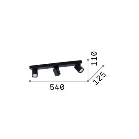 Ideal Lux Rudy Square downlight, black, 3-bulb, metal – image 2