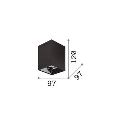 Ideal Lux LED downlight Nitro Square, black, height 12 cm – image 3