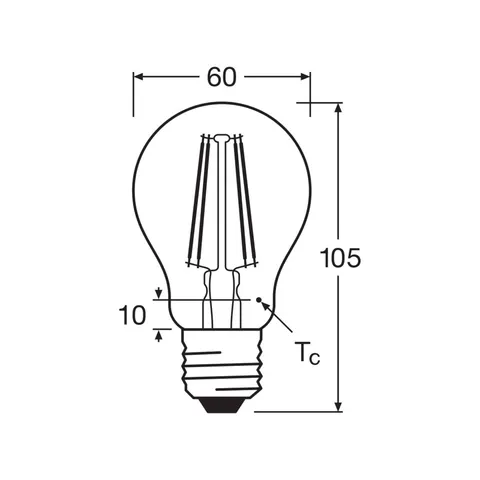 OSRAM filament LED bulb E27 7W 827 6-pack – image 2