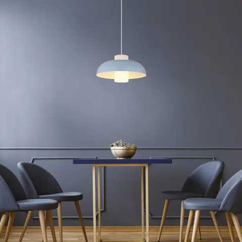 Lowe Dome Pendant Ceiling Light Blue Matt 1x E27 – image 2