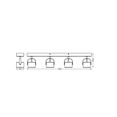 OSRAM LED ceiling light Jupiter, 4-bulb, silver, metal – image 2