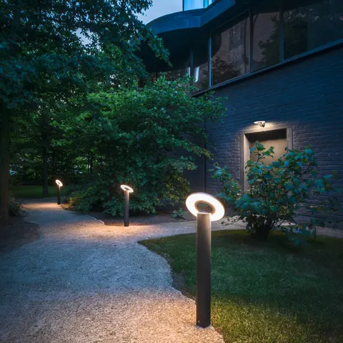 SLV LED path light I-Ring, anthracite, aluminium, height 65 cm – image 2