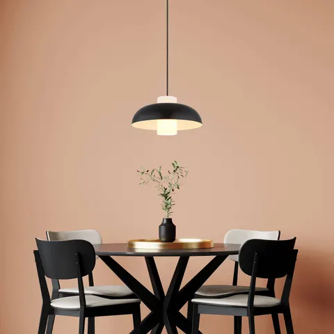 Lowe Dome Pendant Ceiling Light Matt Black 1x E27 – image 2