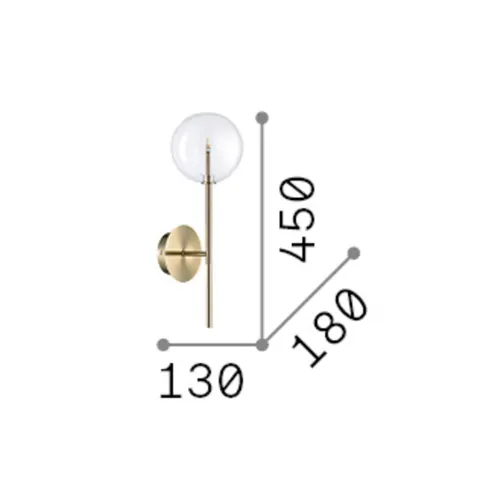 IDEAL LUX Equinoxe wall lamp, chrome/clear, height 45 cm – chrome, clear – image 3