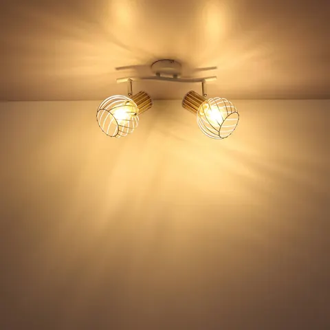 Luise Twin Ceiling Spotlight White 2x E27 – image 2