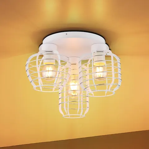 Nesa Semi Flush Ceiling Light Matt White 3x E27 – image 2