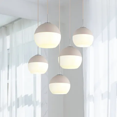 Ragusa Cluster Pendant Ceiling Light Matt Sand 5x E27 – image 2
