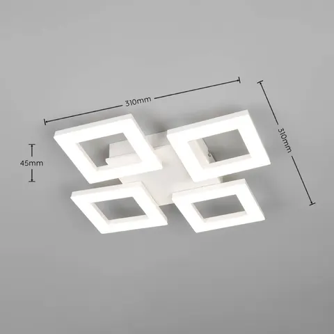 Reality Leuchten Cemi LED ceiling light, angular, white, plastic, 4,000 K – image 2