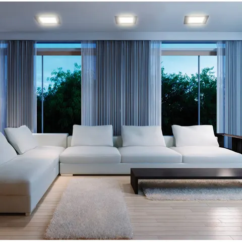 Heitronic Lübeck energy-saving LED panel, warm white – Aluminium colour/opal – image 2