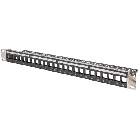 DIGITUS 19, Keystone Patch Panel, 24 Port, 1 HE, schwarz – Bild 3