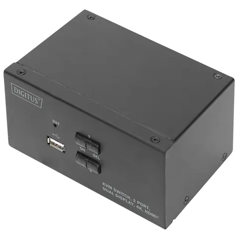 DIGITUS KVM Switch, 2-Port, Dual-Display, 4K, HDMI – Bild 3