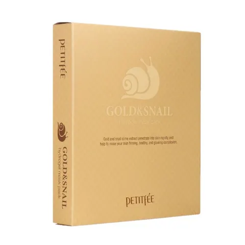 PETITFEE - Pack Masque Hydrogel # Or & Escargot - 5pièces – image 2