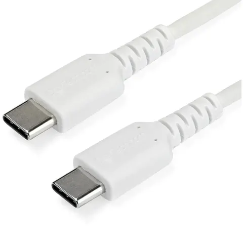 StarTech.com 1m USB-C Laadkabel, Robuuste Fast Charge & Sync Type C Kabel, 60W (3A) PD, USB 2.0, TPE Mantel en Aramidevezels - Witte USB Oplaadkabel – afbeelding 2