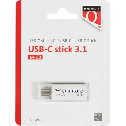 Usb stick 3.1 quantore usb-c 64gb zilver – afbeelding 2