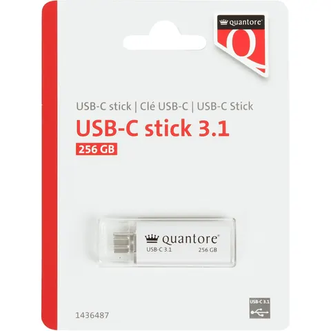 Usb stick 3.1 quantore usb-c 256gb zilver – afbeelding 2