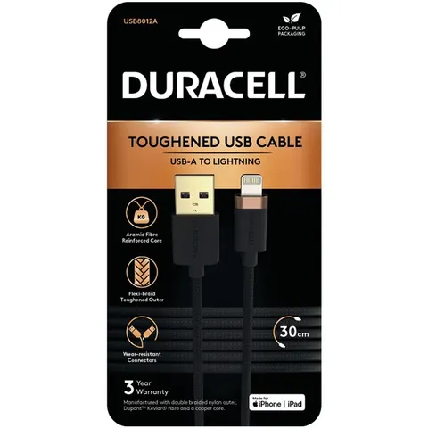 Duracell USB8012A Lightning-kabel Zwart – afbeelding 2