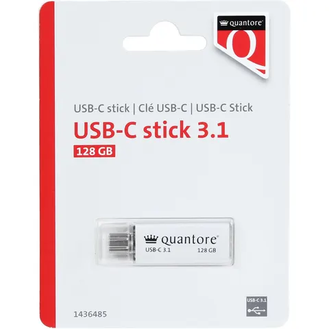 USB stick 3.1 Quantore USB-C 128GB zilver – afbeelding 2