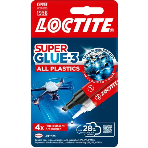 Secondenlijm Loctite All Plastic 2-componentenlijm 2gr + 4ml – afbeelding 2