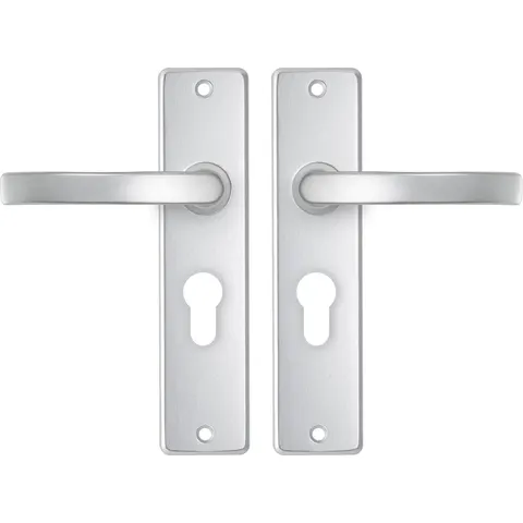 AXA binnendeurbeslag (basic) Edge kruk blok PC55 Aluminium (Set) – afbeelding 2