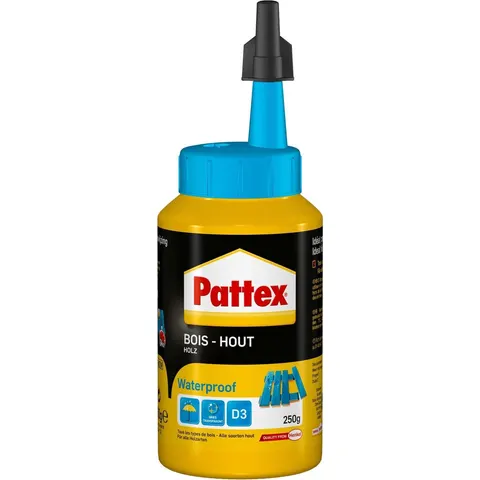 Houtlijm Pattex D3 Waterproof 250ml – afbeelding 2