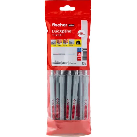 Fischer constructiepluggen DuoXpand 10x120mm (10 Stuks) – afbeelding 2