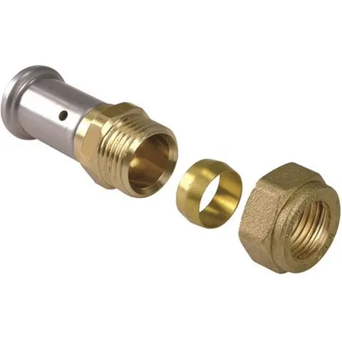 Henco pers koppeling knel messing 15x16mm – afbeelding 2