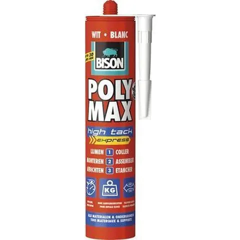 Bison Poly Max High Tack Express lijmkit Wit 440gr – afbeelding 2