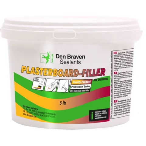 Zwaluw gipsplaatvuller Emmer 5L wit – afbeelding 2
