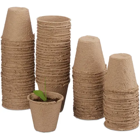 Kweekpotjes - set van 80 - Ø 8 cm - cellulose – afbeelding 2