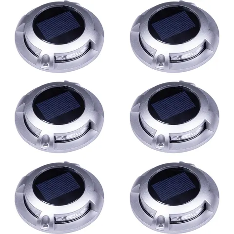 KS Verlichting Set 6 Stuks Solar Decklight RVS – afbeelding 2
