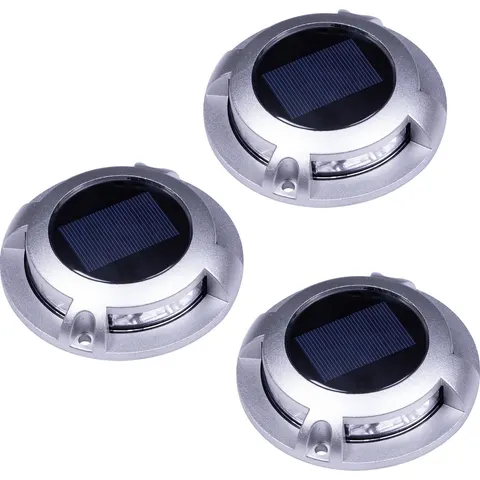 KS Verlichting Set 3 Stuks Solar Decklight RVS – afbeelding 2