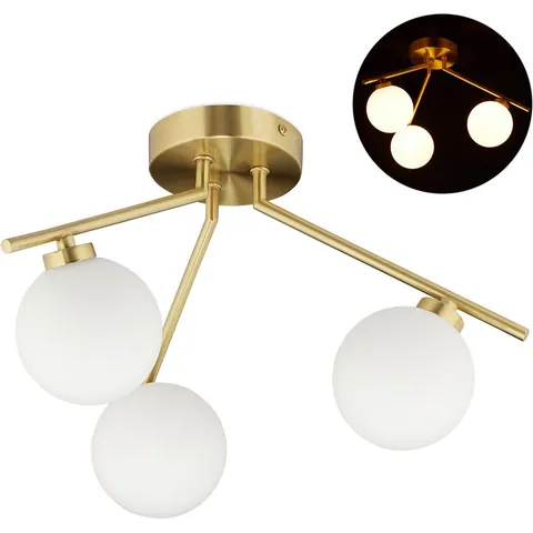 Plafondlamp glas - 3 bollen - G9-fitting – afbeelding 2