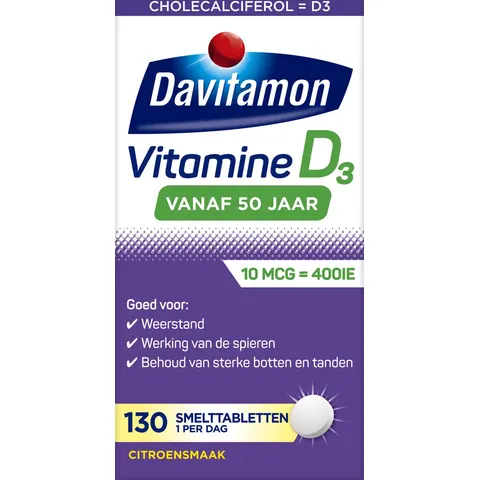 Vitamine D50+ Davitamon smelttablet 130 stuks – afbeelding 2