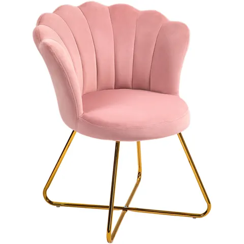 HOMCOM - Accentstoel - Polyester - 69x64x80cm - Roze – afbeelding 2