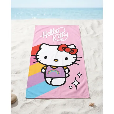Hello Kitty strandlaken polyester 70 x 140 cm – afbeelding 2