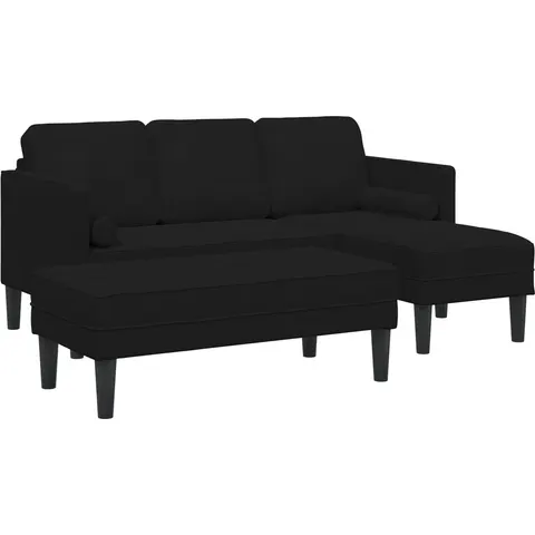 vidaXL Ensemble de Canapés 2 pc Noir Polyester – 785770 – image 3