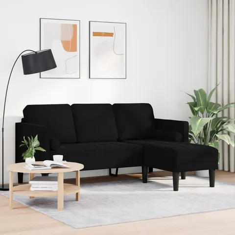 vidaXL Ensemble de Canapés avec coussin Noir Polyester – 784025 – image 2
