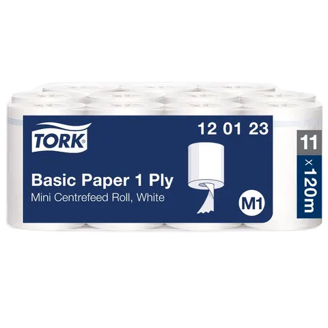 Poetspapier Tork M1 Basic Universal 1-laags 120m wit 120123 – afbeelding 2