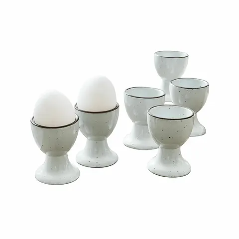 LOBERON Eierdopje set van 6 Biarré wit – afbeelding 2