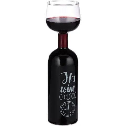 Wijnfles - 750 ml - met glas – afbeelding 2