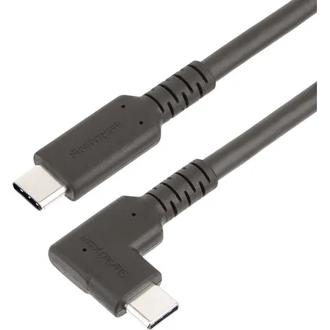 StarTech.com 50cm Haakse USB-C Kabel, Rugged, USB 3.2 Gen 2 (10 Gbps), USB C naar C Data transfer Kabel met Rechte Hoek, 4K 60Hz DP Alt Mode, 100W Power Deliver – afbeelding 2