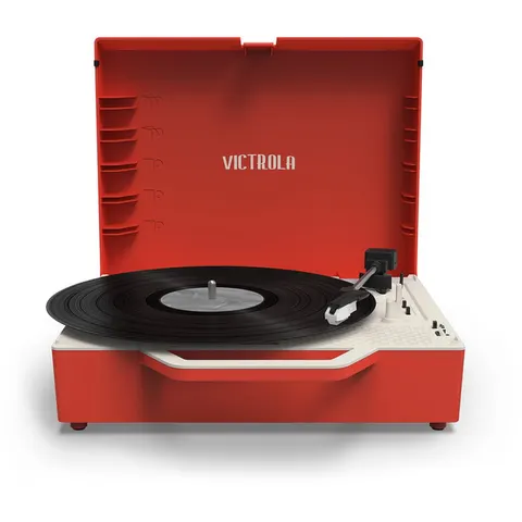 Platine Vinyle RE-SPIN Eco conçue rouge – image 2