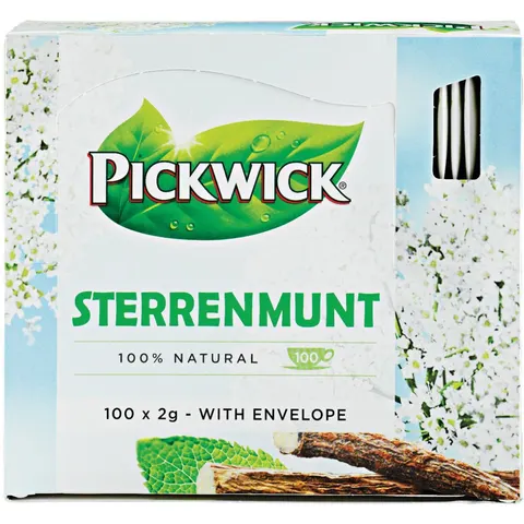 Thee Pickwick sterrenmunt 100x2gr met envelop – afbeelding 2