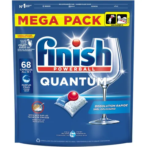 Vaatwastabletten Finish Quantum Regular 68 stuks – afbeelding 2