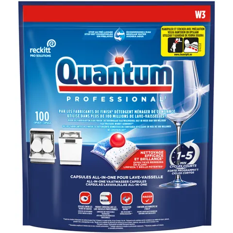 Vaatwastabletten Quantum Pro All-in-one 100 caps – afbeelding 2
