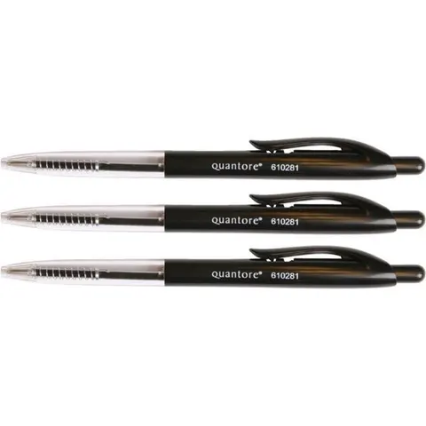 Balpen Quantore drukknop zwart medium – afbeelding 2