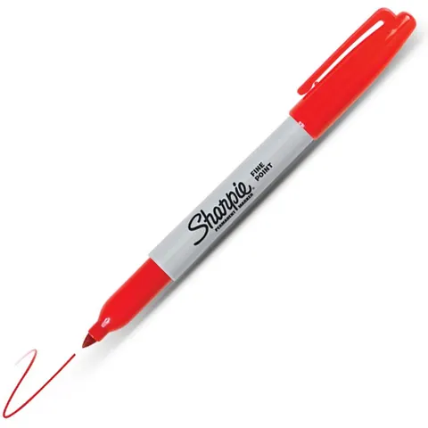 Viltstift Sharpie rond fijn rood – afbeelding 2