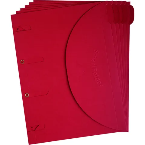 Smartfolder geperforeerde opbergmappen A4 Rood 6 stuks – afbeelding 2