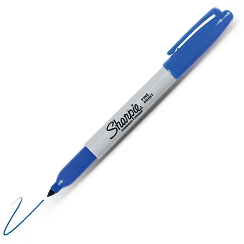 Viltstift Sharpie rond fijn blauw – afbeelding 2