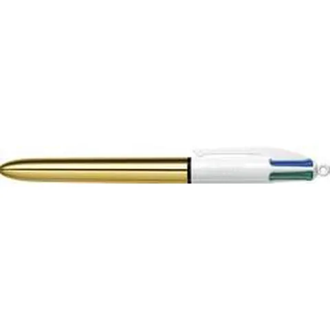 Balpen Bic 4kleuren shine medium goud – afbeelding 2